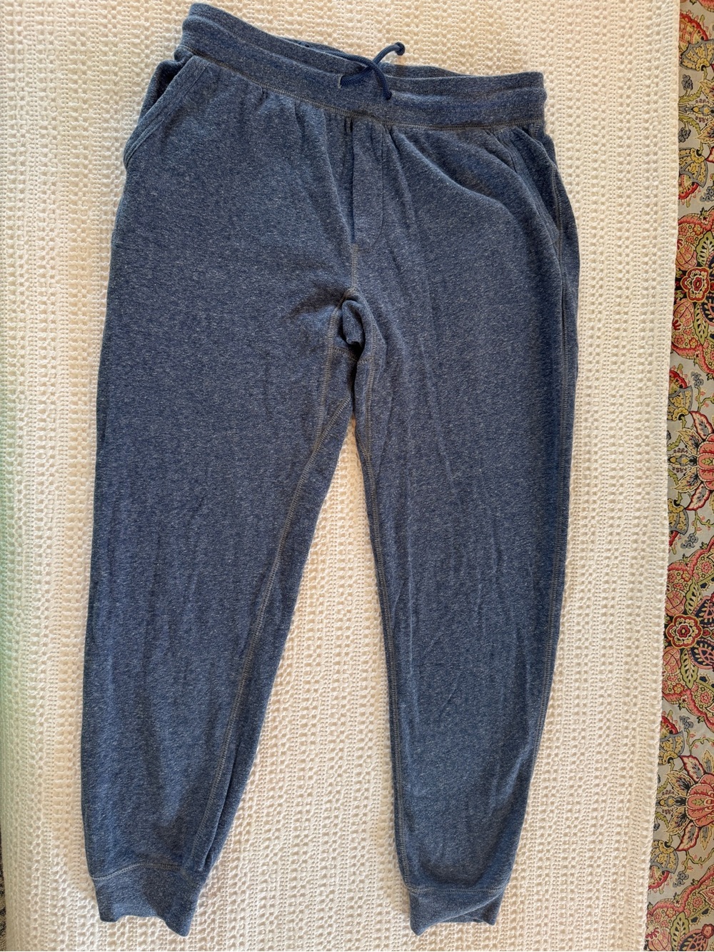 J.Crew Men’s Medium Tall Heather Navy Fleece Jogger Sweatpants
